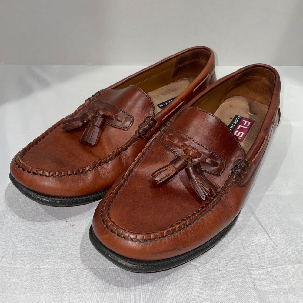 Florsheim FLS Mens Brown Leather Tassel Loafers Shoes 73191 Size 10M